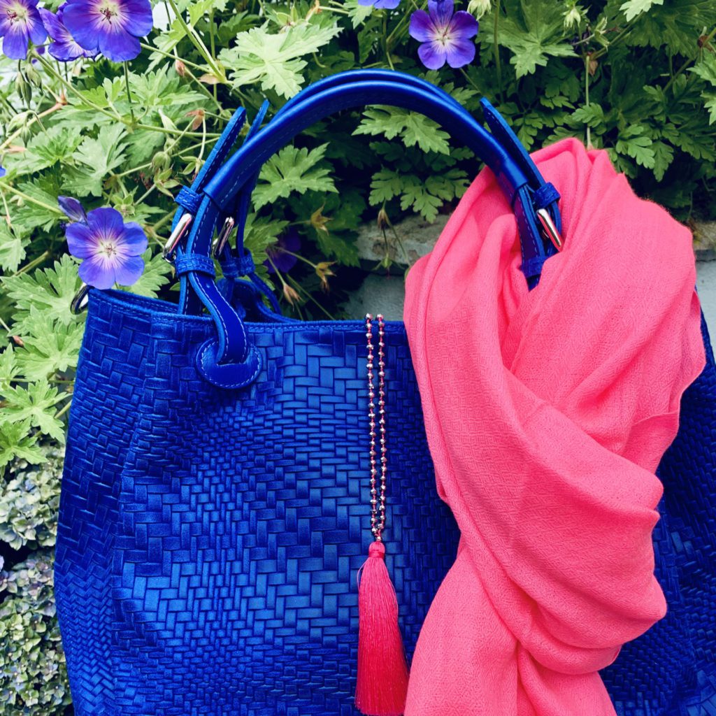 Neon pink cashmere scarf - Cornflower Blue - Accessories with Style