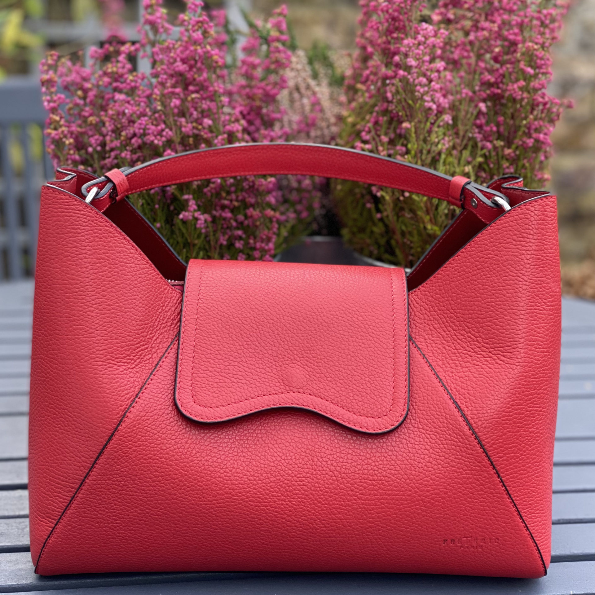 Red leather tote bag - Cornflower Blue - Accessories with Style
